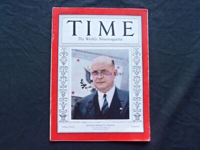1938 AUGUST 22 TIME MAGAZINE - LOUIS A. JOHNSON - T 625