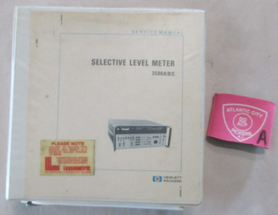 HEWLETT PACKARD 3586A/B/C SELECTIVE LEVEL METER SERVICE MANUAL | eBay