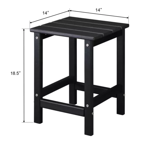 36*36*47cm Single Layer Square HDPE Side Table Black - Picture 23 of 23