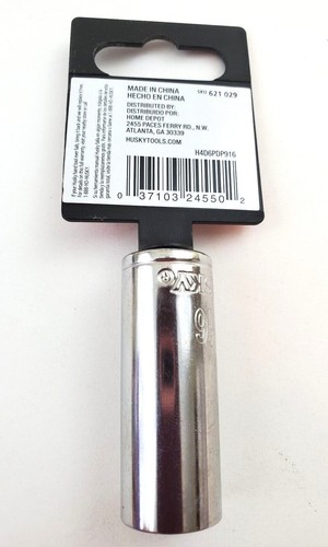 Husky 9/16" SAE Deep Socket 1/4" Drive 6 Point H4D6PDP916 - Picture 3 of 5