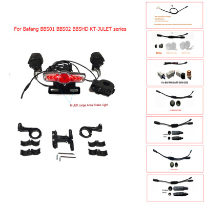 E-Bike Headlight&Rear Light Set For Bafang BBS01 BBS02 BBSHD KT-JULET series