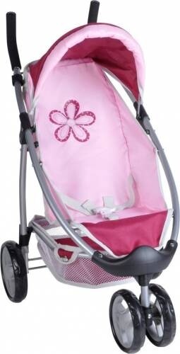 Passeggino per Bambole 3 Ruote Giocattolo Lux Rosa Fiore 16253 4 anni+ Knorr Toy foto 2