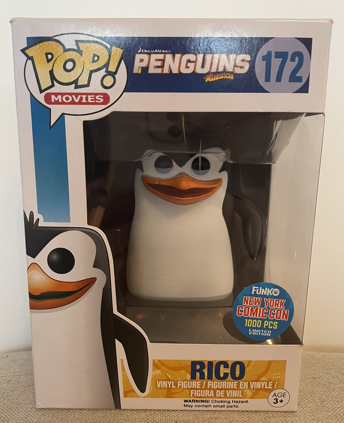 Funko Pop! Figura De Vinilo Juguete Rico Penguins Of Madagascar #172 Nycc 1000 Piezas