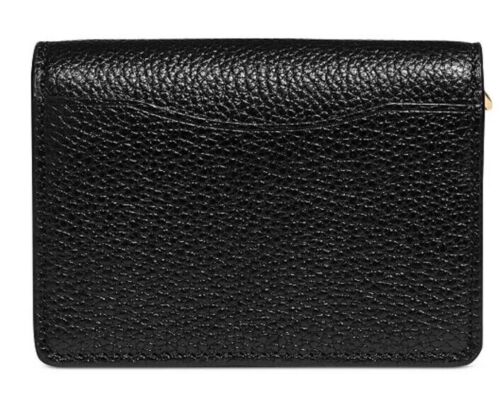 COACH C6718 Custodia per carte mezzo flap in pelle ciottolata nera, borsa a tracolla - Foto 9 di 15