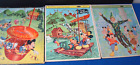 3 Vintage Walt Disney Mickey Mouse Frame Tray Puzzle 4505, 4506, 4420:29 Whitman