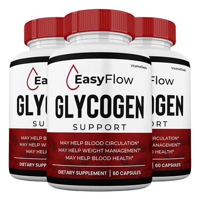 EasyFlow Glycogen Support Pills, Easy Flow Capsules Blood Support (3 Pack)