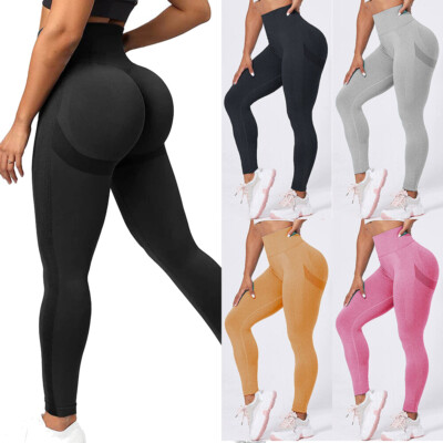 Womens Anti-Cellulite Yoga Pants Push Up Scrunch Butt Sport Gym