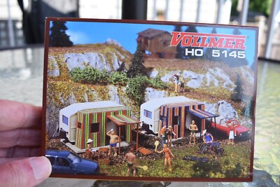 HO 1/87 Vollmer 5145 2 x camping trailers detailed New Boxed