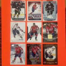ALEXANDER OVECHKIN GROUP OF 9 UPPER DECK VICTORY/SPX/SP/ICE/BLACK DIAMOND ECT.