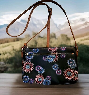 DESIGUAL Vegan Leather Black Mandela Multicolor Crossbody