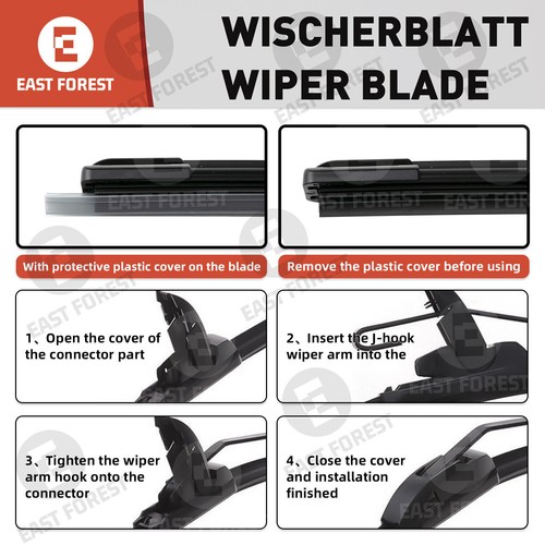 For 2014-2018 Mazda 3 Sport 24"&18" 2 PCS Quality Windshield Wiper Blades U/J - Picture 4 of 12