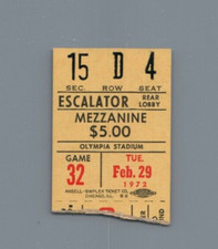 Marcel Dionne NHL Goal #20 &21 Ticket Feb 29 1972 Red Wings Mickey Redmond GOAL