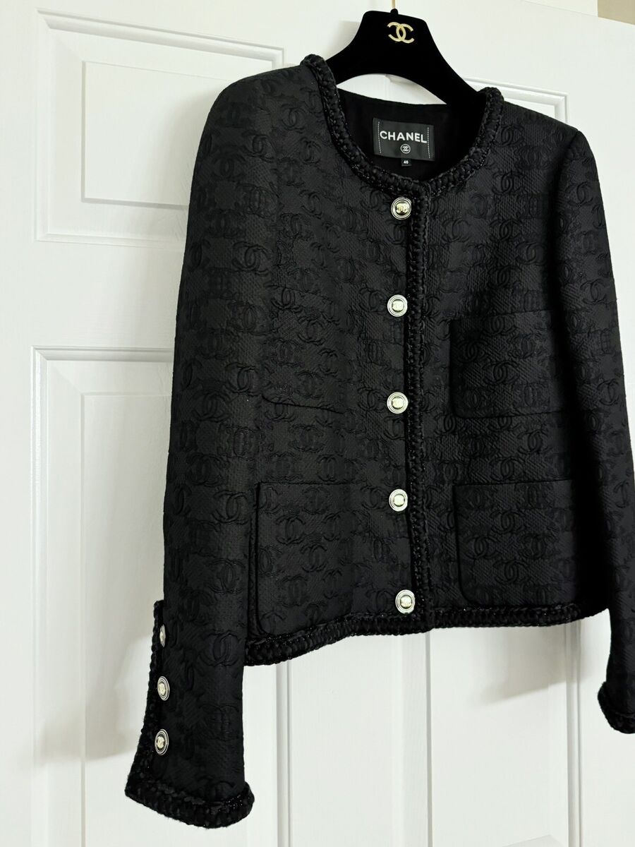 CHANEL 2021 Métiers D'Art 21A Jacquard Little Black Jacket CHANEL 2021 Métiers D'Art 21A Jacquard Little Black Jacket
