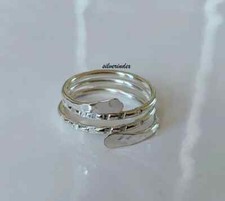 925 Silver Wrap Ring, Hammered Ring, Silver Band Ring, Christmas Gifts All Size