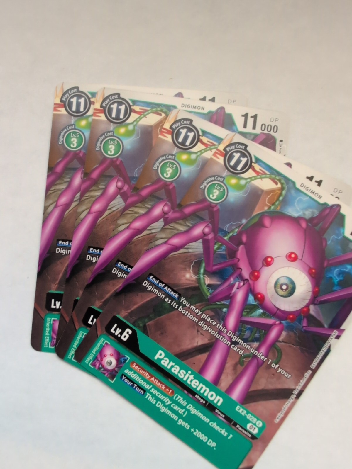 4x Parasitemon EX2-028 U (Playset) Digimon CCG | Digital Hazard Near Mint