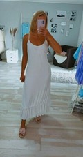 Ladies Maxi Dress Long Dress in White or Pink One Size