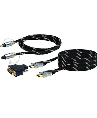 Schwaiger AVHDSET Audio Video Toslink Anschlussset 1,5m Dvi HDMI Adapter Set NEU
