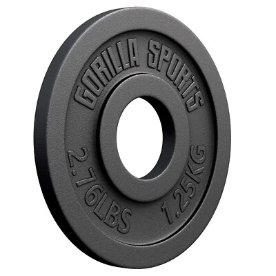 GORILLA SPORTS® Hantelscheiben Olympia 50mm Gusseisen Gewichte Gewichtsscheiben