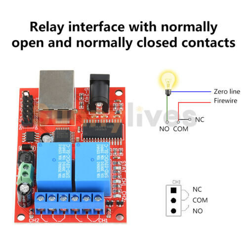 LAN Ethernet 2 Way Relay Board Delay Switch TCP/UDP Controller Module WEB Server - Picture 3 of 16