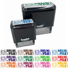 Braini-yak Brainiac Teacher Student School Self-Inking Rubber Stamp Ink Stamper