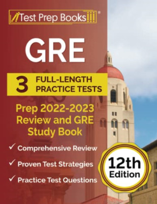 GRE Prep 2022 - 2023 Review: 3 Full-Length Practice Tes - Paperback NEW Rueda, J