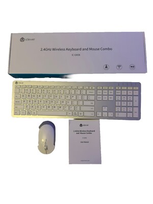 iClever IC-GK08 Wireless Keyboard &  Mouse Combo Rechargeable Wireless Keyboard