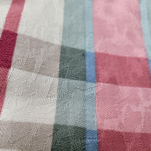 Bloomcraft Plaid Textured Cotton Fabric 76L x 56W - 2.1 yds - Picture 3 of 6
