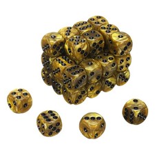 36Pcs 6 Sided Colored Standard Dice, Acrylic D6 Pearl Pattern Dice, Gold/Black
