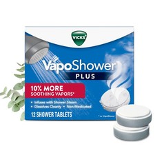 Vicks, VapoShower Plus, Shower Steamers, 12 Count Pack of 1 , White