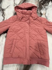 Abercrombie  Fitch Girl's Jacket Size 15/16 Faux Fur Hood Sherpa Lined Pockets