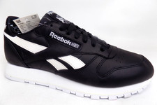Reebok Classic CL Lthr Sneakers Men Casual Shoes Size 9 M Black - White