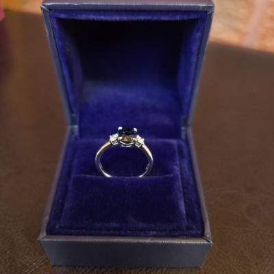 Platin Ring Saphir und Diamanten Größe M 50% Rabatt auf den Ladenpreis UVP 6000£