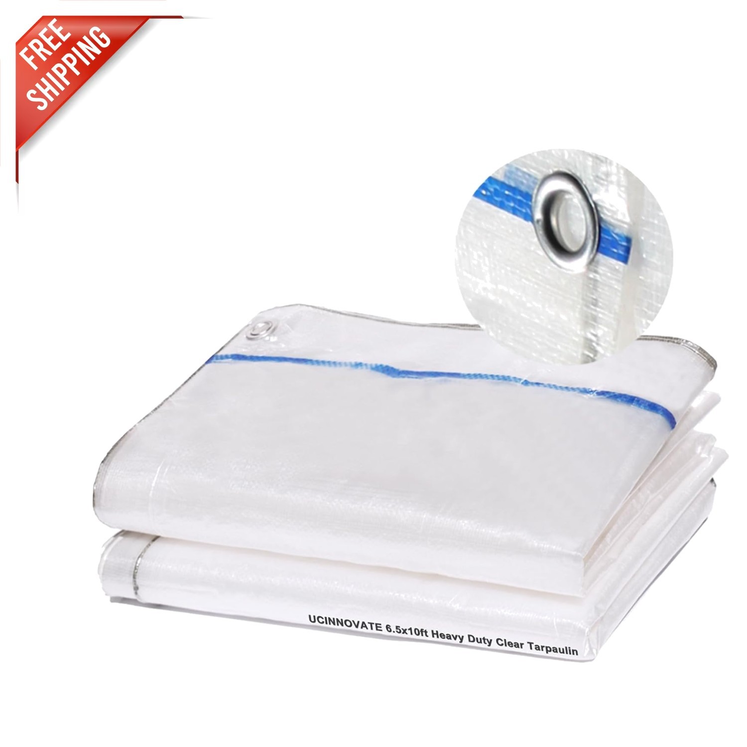 12 Mil Clear Tarp 6x10FT - All Weather Outdoor Protection for Garden & Livestock