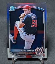 Travis Sykora Chrome Refractor Rookie 2025 Bowman Draft Card #BDC-137 Nationals