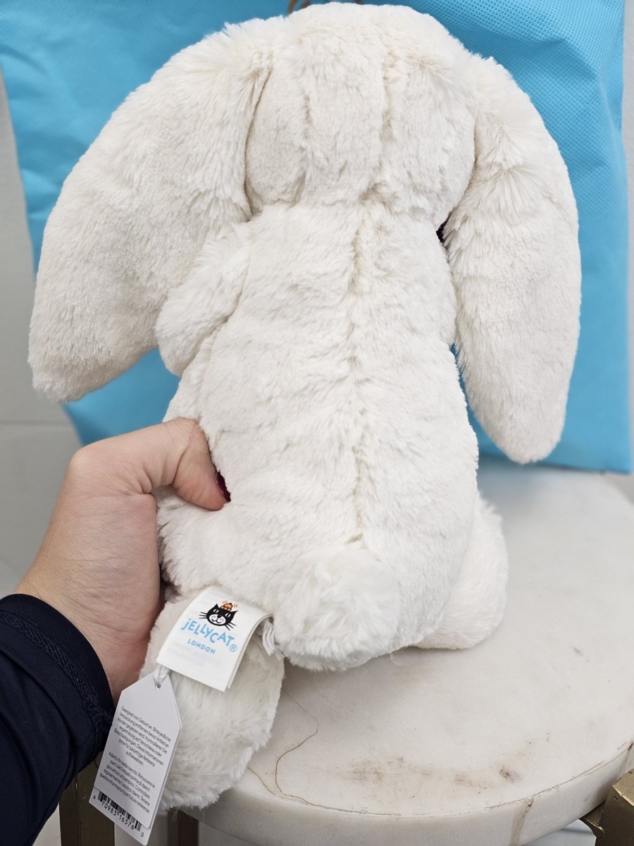 Jellycat Cream Bunny w Rose Plush 12.2