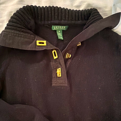 Lauren Ralph Lauren Black Turtleneck Cotton Knit Pullover Sweater Womens M