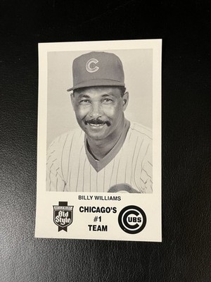 1987 OLD STYLE/CHICAGO CUBS BILLY WILLIAMS B&W TEAM PHOTO * EX-MT * 3X5
