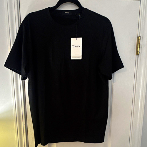 Theory Good Collection Precise Tee Men's M Black Cotton Jersey Crew Neck Tee
