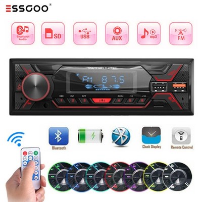 Autoradio BT Mit Bluetooth Freisprech 7 Farben 1DIN MP3 Player USB SD AUX FM MP3