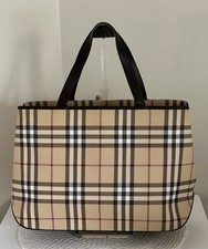 Authentic Burberry Black with Beige Nova Check Trim Leather-Accented Tote Classic Burberry Nova Check tote bag. Bag has beige plaid  main image 3
