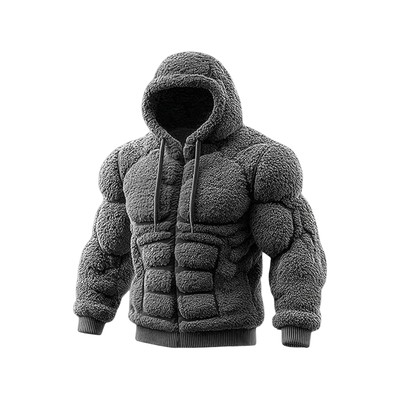 Flanell-Muskel-Kapuzenpullover, Dress-Up-Kostüm, warmer Kapuzenpullover mit Rei