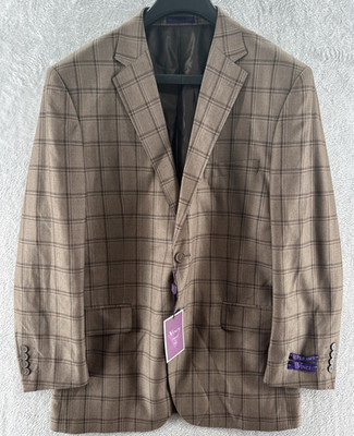 Vinci Blazer Jacket Men's 42R Brown 2 Button Sport Coat Italy Super 150s