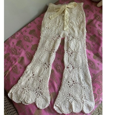 Free People Dragonfly Crochet Flare Statement Pants Small S | eBay