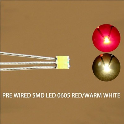 Bi-Color SMD LED rot warmweiß 0605 Set 20 Stück Microlitze Elektronik Modellbau