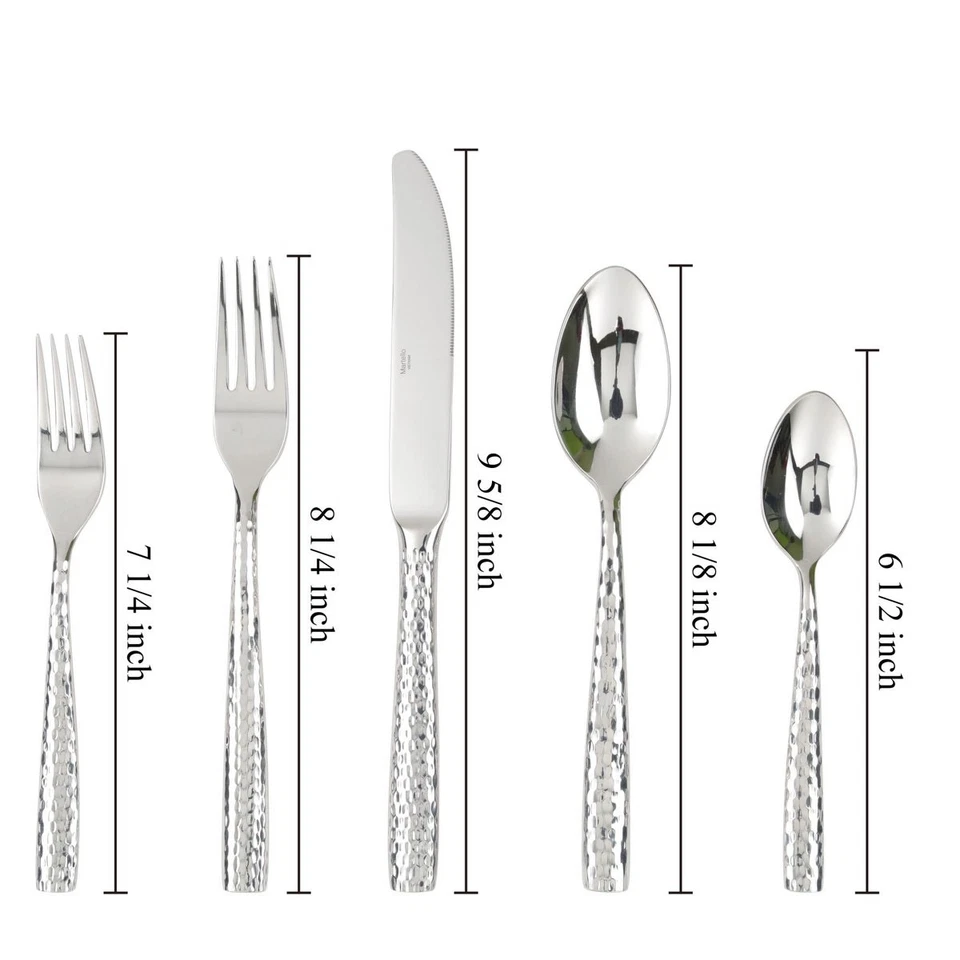 45-Piece Martello  Flatware Set, 18/8 Stainless Steel Silverware Cutlery Set - Image 3 of 4