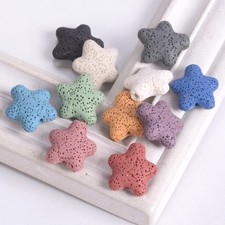 Starfish Shape 20mm 25mm Natural Volcano Lava Stone Loose Beads For DIY Jewelry