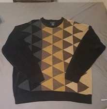 Vintage Dockers Mens Pullover Sweater Size XL Geometric Acrylic Rayon Multicolor