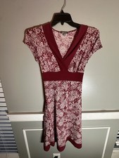 Apt 9 Red And White Faux Wrap Dress EUC Size Petite Medium