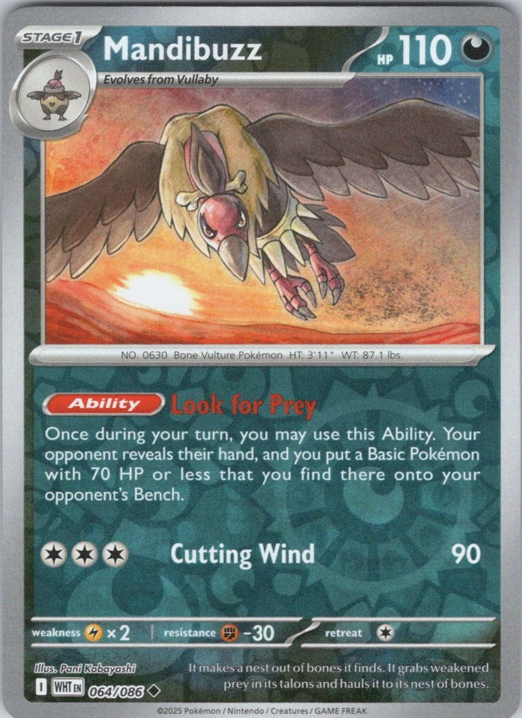 Mandibuzz #64/86 (Reverse Holo) (LP) SV: White Flare WHT Pokemon