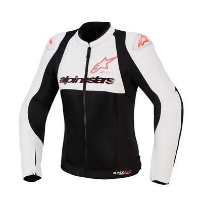 ALPINESTARS WOMENS SMX AIR MOTORCYCLE JACKET ICE GRAY BLACK FLURO CORAL MEDIUM - image 1 of 4
